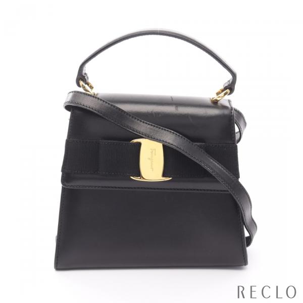 サルヴァトーレフェラガモ Salvatore Ferragamo ヴァラリボン ハンドバッグ バッグ レザー レディース ブラック系 21 5677 【中古】 FERRAGAMO（フェラガモ） サルヴァトーレフェラガモ Salvatore