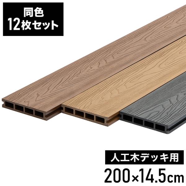人工木　ウッドデッキ　床板 人工木ウッドデッキ床板【木目】（145×25×1800mm）ブラウン