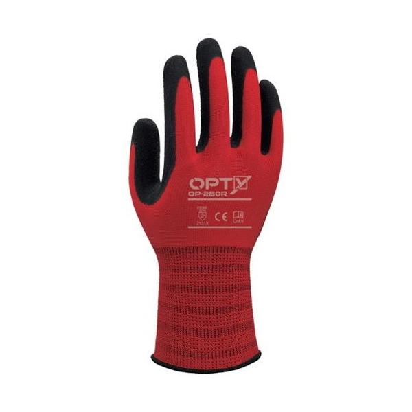 他サイト： Weed 天然ゴム背抜キ手袋 OPTY OPー280R Mサイズ 5双入 ASOP280RM 保護具 保護具 作業手袋 すべり止め背抜き手袋 代引不可の商品画像