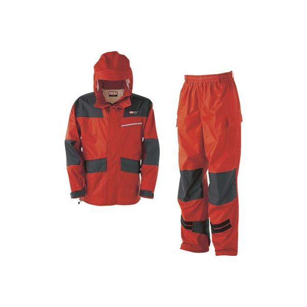 カジメイク 仕事合羽 オーロラレッド L KM00181L 保護具 作業服 雨具