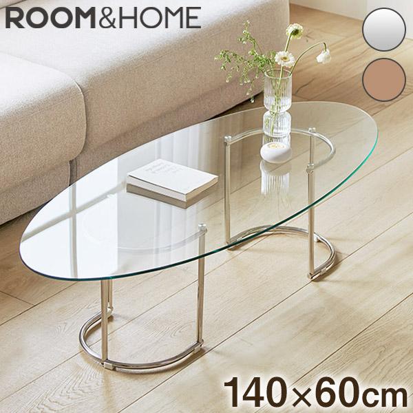 roomnhome×リコメン堂 ガラステーブル 幅140cm センターテーブル 韓国 