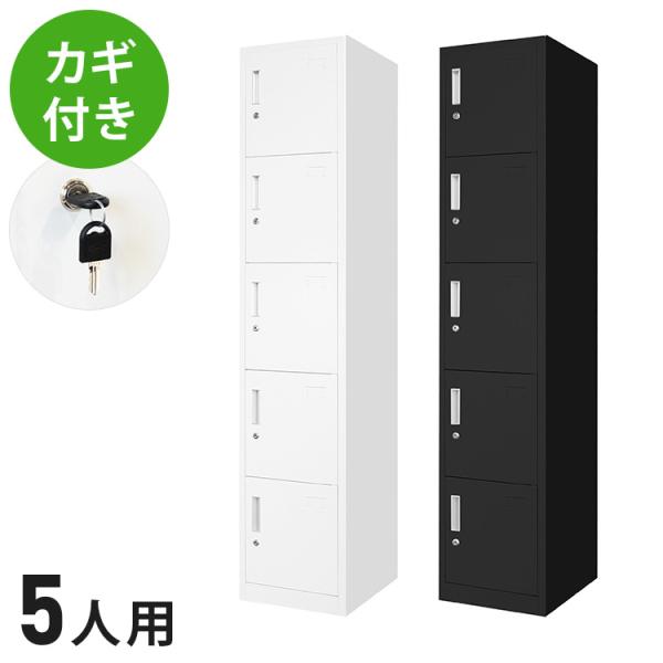 法人様限定販売 ロッカー 5人用 スリム 1列5段 高さ180cm 工具不要で
