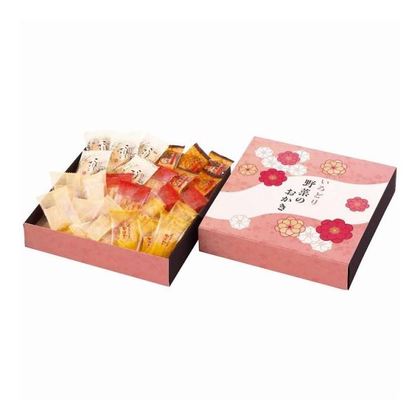 [Release date: November 22, 2024]【商品説明】国産もち米を使用、５種類（とまと、じゃがいも、ごぼう、とうもろこし、かぼちゃ）のお野菜が入ったおかきを便利な個包装にしてバラエティ豊かに詰合せました。原材料表記も...