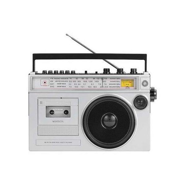 WINTECH 大型モノラルラジカセ 大型スピーカー搭載 昔懐かしいデザイン