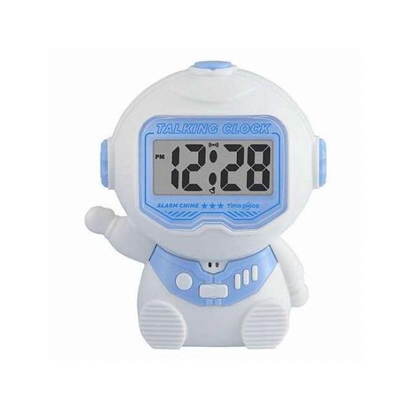 Time Piece タイムピース トーキングクロック ボタンを押すと現在時刻を日本語で読み上げ ホワイト×ブルー TPC103-WB 代引不可