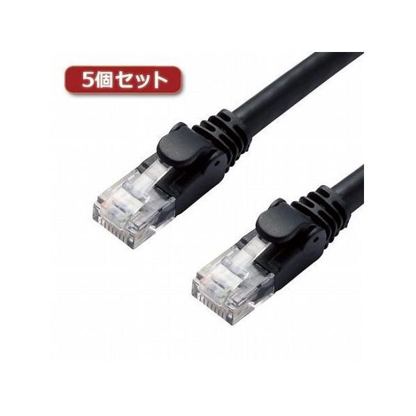 5�Z�b�g�G���R�� LAN�P�[�u��/CAT6A/�X�^���_�[�h/5m/�u���b�N LD-GPA/BK5X5 ����s��