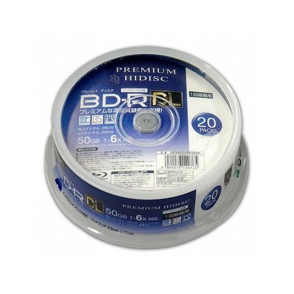 10Zbg PREMIUM HIDISC BD-R DL 1^ 6{ 50GB 20 XshP[X HDVBR50RP20SPX10 s