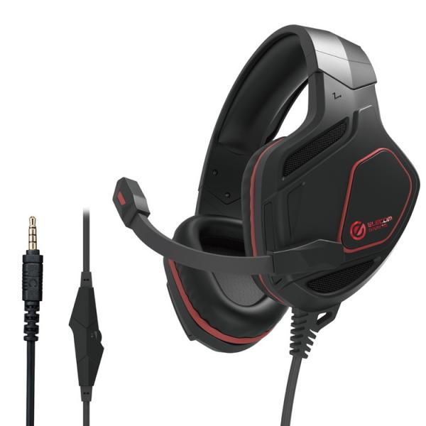 �Q�[�~���O�w�b�h�Z�b�g �L�� 50mm�h���C�o ���ˏグ�~���[�g �ϊ��P�[�u���t �}�C�N�t 4�� ��3.5mm 3��×2 HS-G50BK ����s��