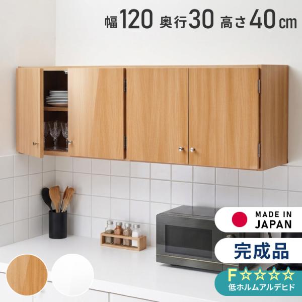 選べる吊戸棚 光沢仕上げ 壁面収納 吊戸棚 幅120 奥行30 完成品 日本製