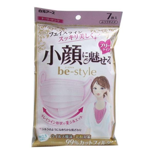 ビースタイル 小顔に魅せる プリーツタイプ ドーリーピンク ふつうサイズ 7枚入 不織布プリーツマスク リコメン堂 通販 Paypayモール