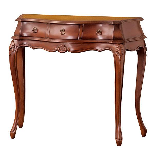 [Release date: April 15, 2012]天板はレザー調の特殊な仕上げになっておりますので、高級感があります。 ネコ脚、手彫り仕上げ、引出内部の底はフェルト貼りなど、細部にまで工夫を凝らしております。玄関やリビングでもお使...