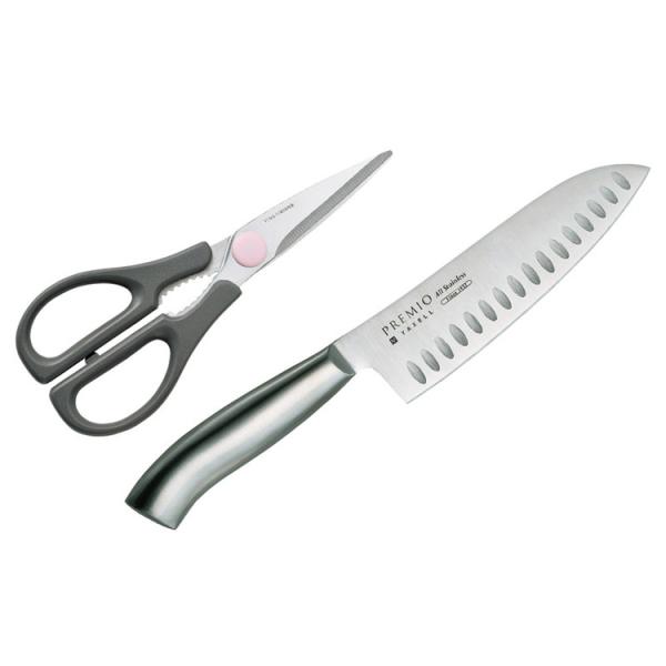 [Release date: November 4, 2025]オールステンレスなので継ぎ目がなく、目詰まりしないので衛生的。軽くて使いやすい三徳包丁とキッチン鋏のセットです。包丁の刃付けは日本です。包丁（刃渡16.5cm）・キッチンバサミ...