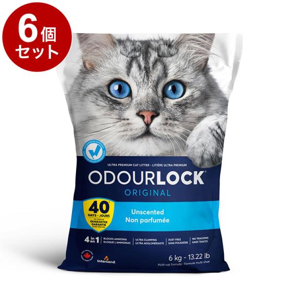6個セット ペットプロ 猫砂 鉱物系 オードロック 6kg 消臭 吸収 固まる 鉱物 ネコ砂 猫用 トイレ 砂 odourlock