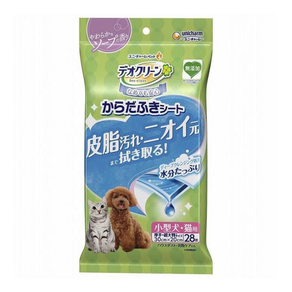 6個セット ユニチャーム デオクリーン からだふきシート 小型犬・猫用 やわらかなソープの香り 28枚