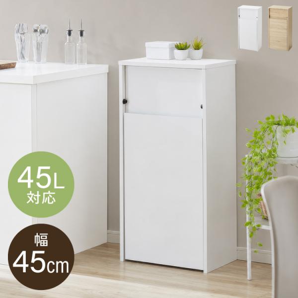 ゴミ箱 扉付き プッシュ式 45L おしゃれ ダストボックス キャスター