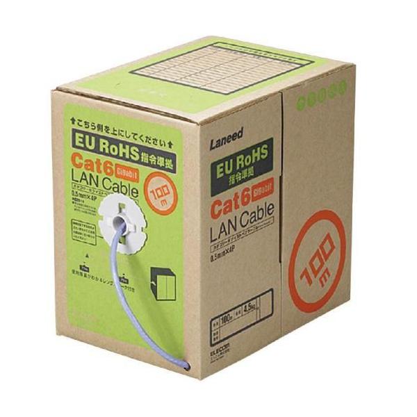 ELECOM EU RoHSwߏ CAT6Ή LANP[u 100m/[(u[) ( LD-CT6/BU100/RS )(P[u/RlN^)