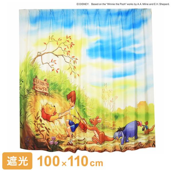 MORIPiLO ディズニー 遮光カーテン 幅100x110cm丈 2枚組 くまのプー