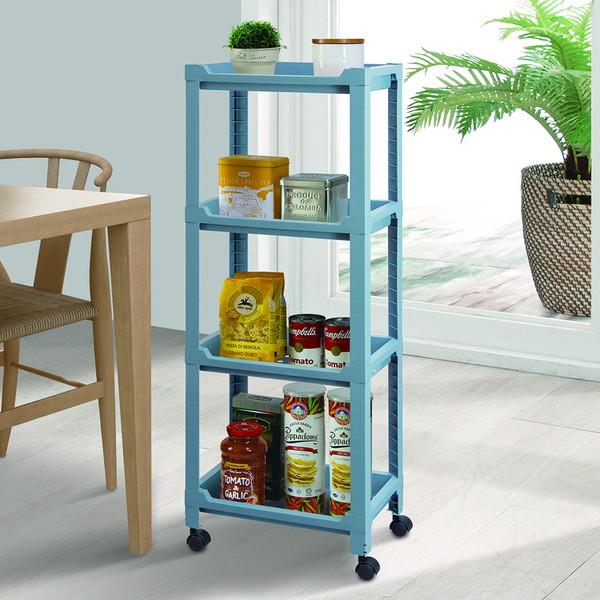 不動技研 コネクトラック ミニ ブルー F64201 収納ワゴン キャスター付