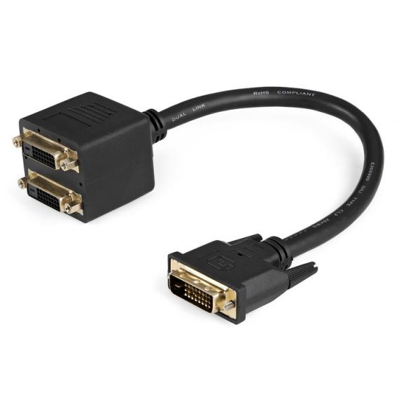 STARTECH.COM LTD DVISPL1DD 30cm DVI-D-2x DVI-DP[u 1x DVI-D 25s IX-2x DVI-D 25s X zP[u Xvb^ ubN s