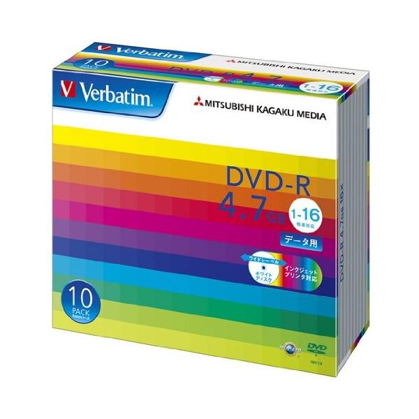 �O�H���w���f�B�A Verbatim DVD-R 4.7GB 1��L�^�p 1-16�{�� 5mm�P�[�X 10���p�b�N ���C�h����Ή� �z���C�g���[�x�� DHR47JP10V1 DHR47JP