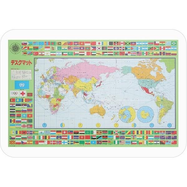 ミワックス コンパクト デスクマット 〔世界地図〕 幅51cm×奥行