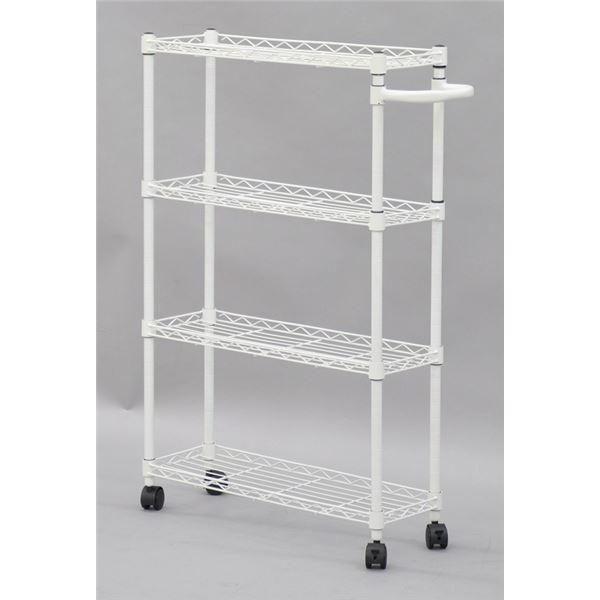 19Φ スチールラック/スリムワゴン 〔60cm×20cm×94.5cm ホワイト〕 棚板