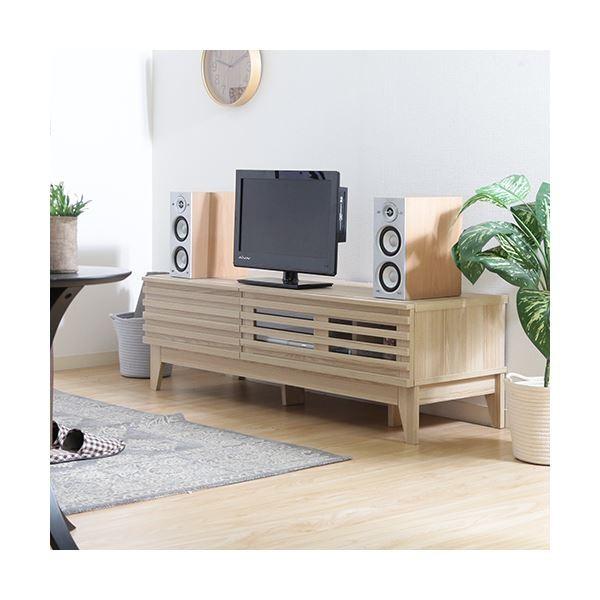 テレビ台/ローボード 〔幅120cm ナチュラル〕 AV機器収納対応 コード穴 