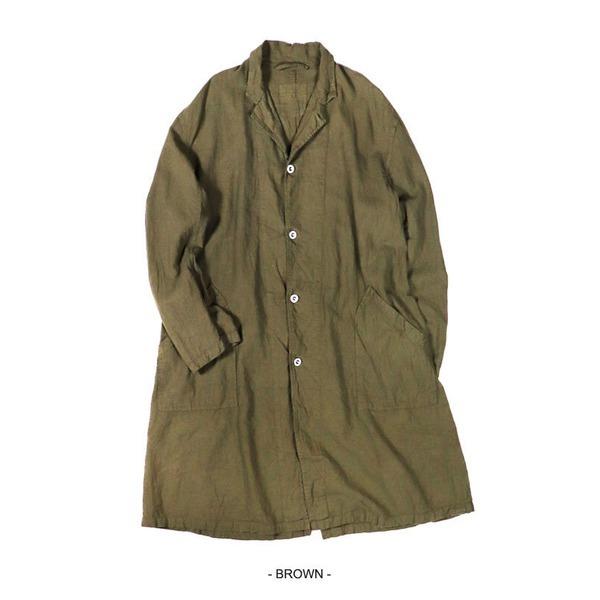 フランス軍タイプ麻綿混ワークコート ブラウン 2（メンズM） 代引不可
