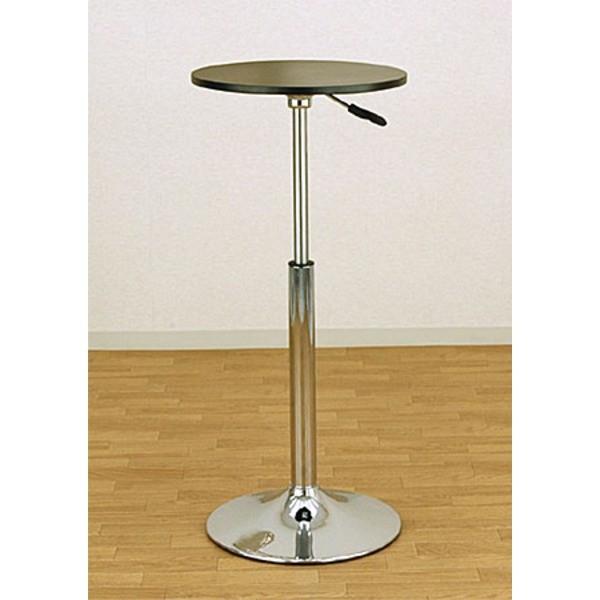 バーテーブル(ガス圧昇降式テーブル) 〔丸型/直径40cm〕 360度回転