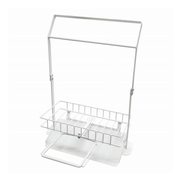 [Release date: December 15, 2025]【商品説明】「水切りホルダー」「ふきんハンガー」「収納ラック」が1つになったキッチン収納です。斜めの水切りトレイで自然に水滴が流れてくれます。水切りホルダーにネットを装着する...