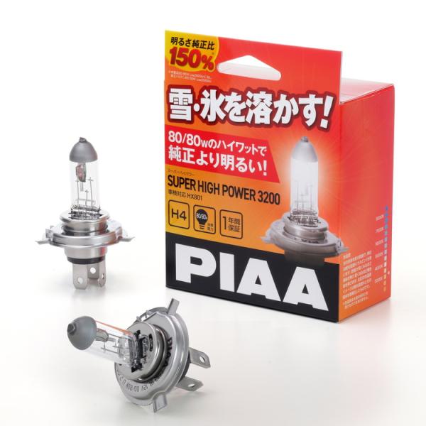 他サイト： PIAA H4 12V 80/80W 雪・氷を溶かす 融雪ハロゲン スーパーハイパワー3200K HX801の商品画像