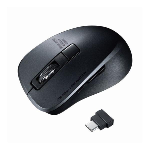 �É����C�����XType-C�u���[LED�}�E�X 5�{�^���E�u���b�N MA-WBLC153BK ����s��