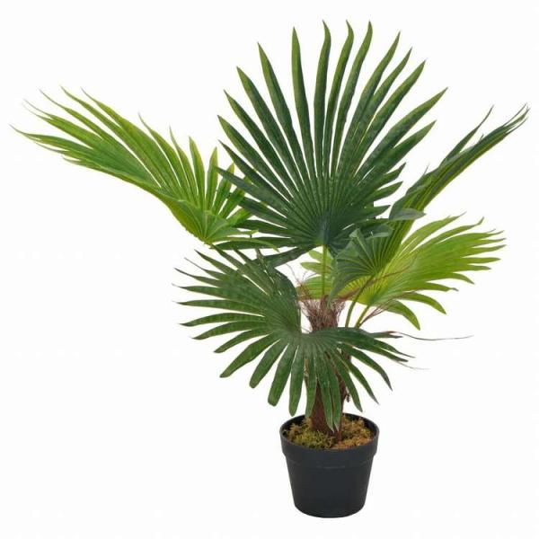 vidaXL 人工観葉植物 ヤシの木 ポット付き 70cm グリーンホーム