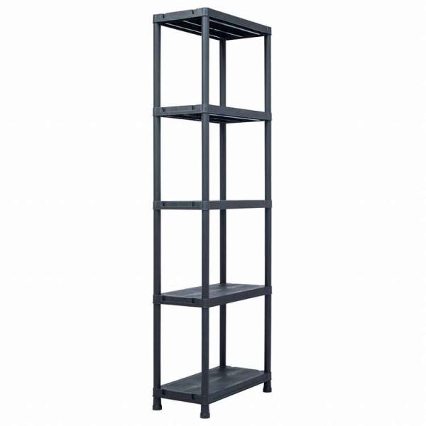 C013はごろもフーズ　プラスチック収納ラック　レア vidaXL 収納棚ラック ブラック 125kg 60x30x180cm プラスチック製