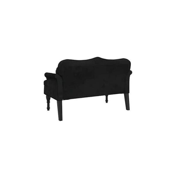 vidaXL ベンチ クッション付き ブラック 120.5x65x75 cm ベルベット 家具 ベンチ 代引不可