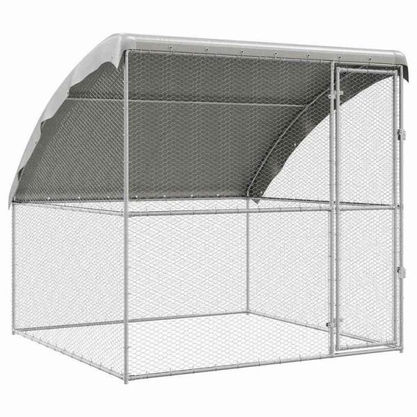 vidaXL 鶏小屋 シルバー 2 x 2 x 2 m 亜鉛メッキ鋼板動物&amp;ペット用品 ペット用品 小動物用品 小動物 飼育・ケージシルバー 代引不可