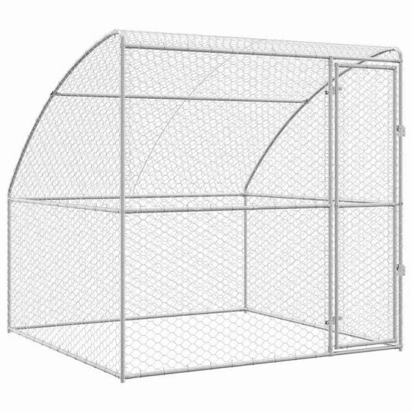 vidaXL 犬用ケージ シルバー 2 x 2 x 2 m 亜鉛メッキ鋼動物&ペット用品 ペット用品 犬用品 犬小屋・ドッグランシルバー 代引不可