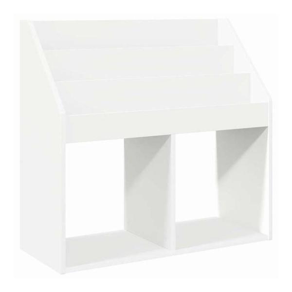 vidaXL 子供用本棚 ストレージ付き ホワイト 72.5 x 29.5 x 69 cm エンジニアリングウッド 家具 キャビネット 収納 マガジンラック 代引不可