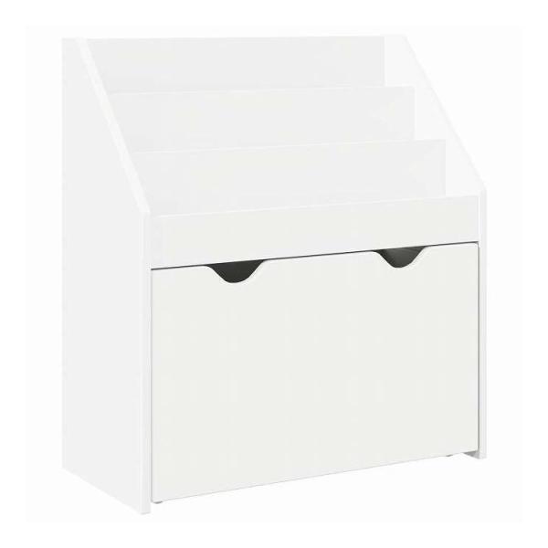 vidaXL 子供用本棚 引き出し付き ストレージ付き ホワイト 60 x 29.5 x 69 cm エンジニアリングウッド 家具 キャビネット 収納 マガジンラック 代引不可