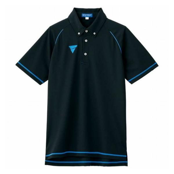 VICTAS 卓球ポロシャツ V-PP215 男女兼用 033463 カラー ブラック 卓球