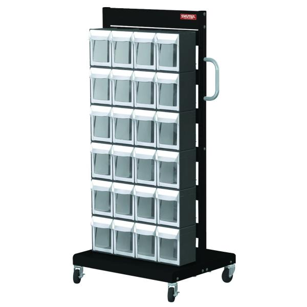 FO-604の引き出し×12個とスタンドのセットです。キャスター付きで移動が可能です。ボルトなど細かなパーツ、工具などの収納に便利です。【メーカー】SHUTER シューター【型番】MS-24000 Doble side【サイズ】本体：690...