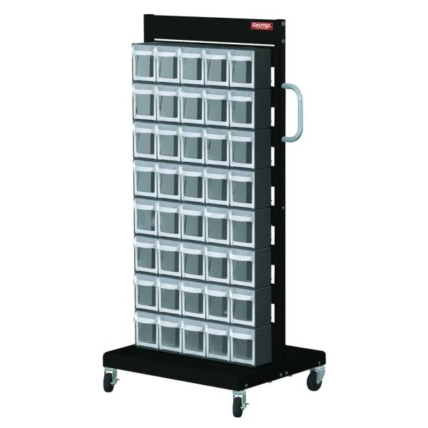 FO-605の引き出し×16個とスタンドのセットです。キャスター付きで運搬が可能ボルトなど細かなパーツ、工具などの収納に便利です。【メーカー】SHUTER シューター【型番】MS-25000 Doble side【サイズ】690W × 56...
