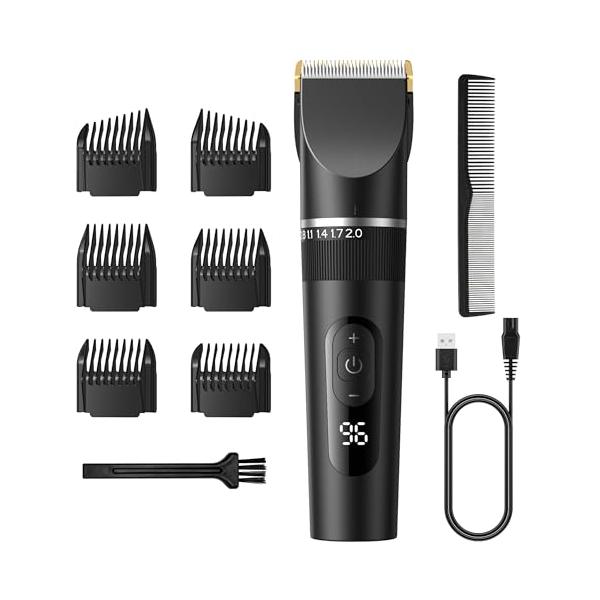 バリカン 2025新登場 USB充電式 ヘアーカッター 電動バリカン バリカンメンズ 5段階刈り高さ調節 3段階スピード LEDディスプレイ 大容量バッテリー