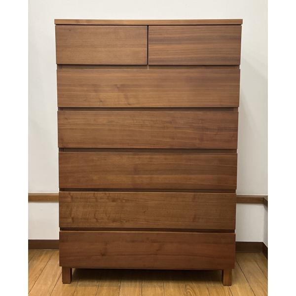 無印良品 ウォールナット材チェスト 6段 ワイド 幅80cm 高さ120cm