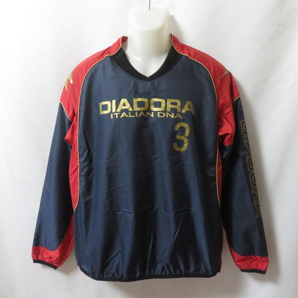 【新品】DIADORA 上下フルジップ ウィンドブレーカー ネイビー/レッド 新品】DIADORA 上下フルジップ ウィンドブレーカー ネイビー/レッド