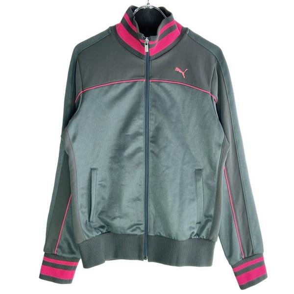PUMA トラックジャケット ジャージ Ｍ 古着 PUMA プーマ トラックジャケット ジャージ 古着 ネイビー 刺繍ロゴ M