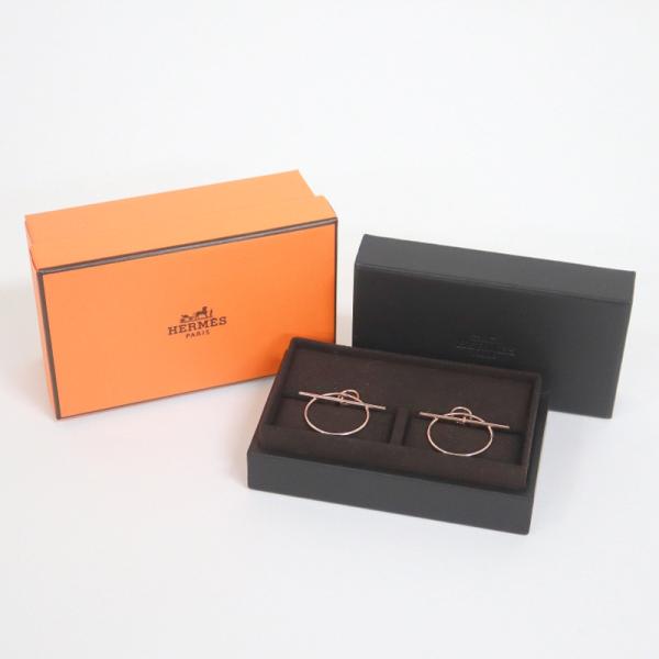 HERMES】エルメス ループPM デザイン・ピアス Au750 PG 8.2g 23C651370