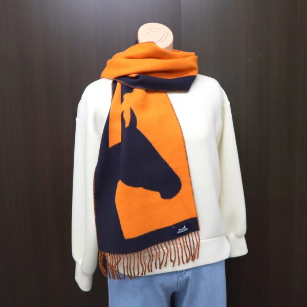 新品未使用 カシミヤ エルメス ラブストーリー HERMES マフラー