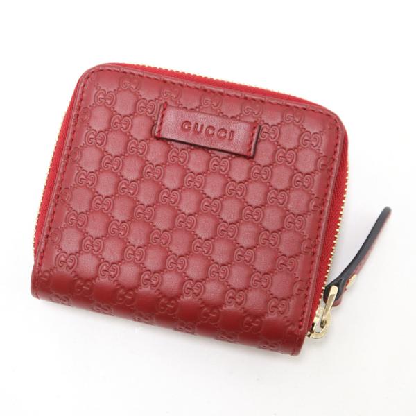 ボ*︎様 未使用　GUCCI 二つ折り　ウォレット　財布　ボルドー　箱付き GUCCI】グッチ 二つ折りコンパクトウォレット マイクログッチシマ