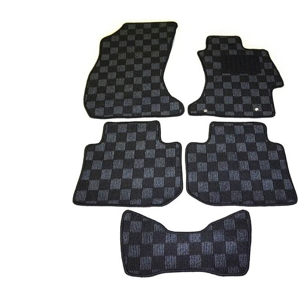 カーマット スバル レヴォーグ VM4 VMG 専用 新品 レボーグ フロアマット カーマット チェック赤黒/チェック灰黒 内装 パーツ（国内産）